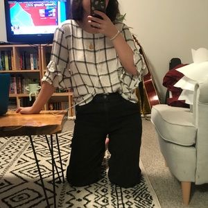 Black and white blouse